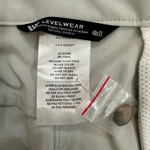 NWT Levelwear Men’s 40 x 33 Cool Gray STEPHEN Performance Tech Stretch Golf Pant - Picture 9 of 10